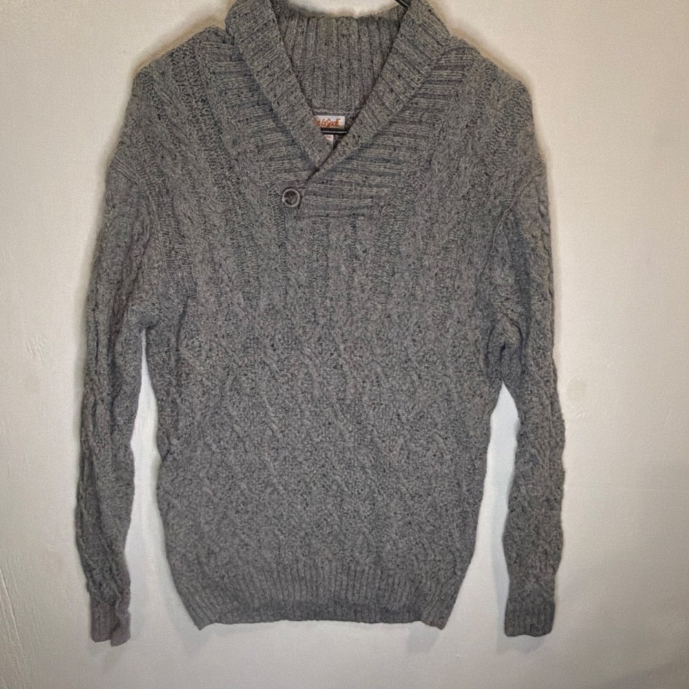 Cat & Jack Gray Shawl Collar Knit Sweater Youth XXL(18)